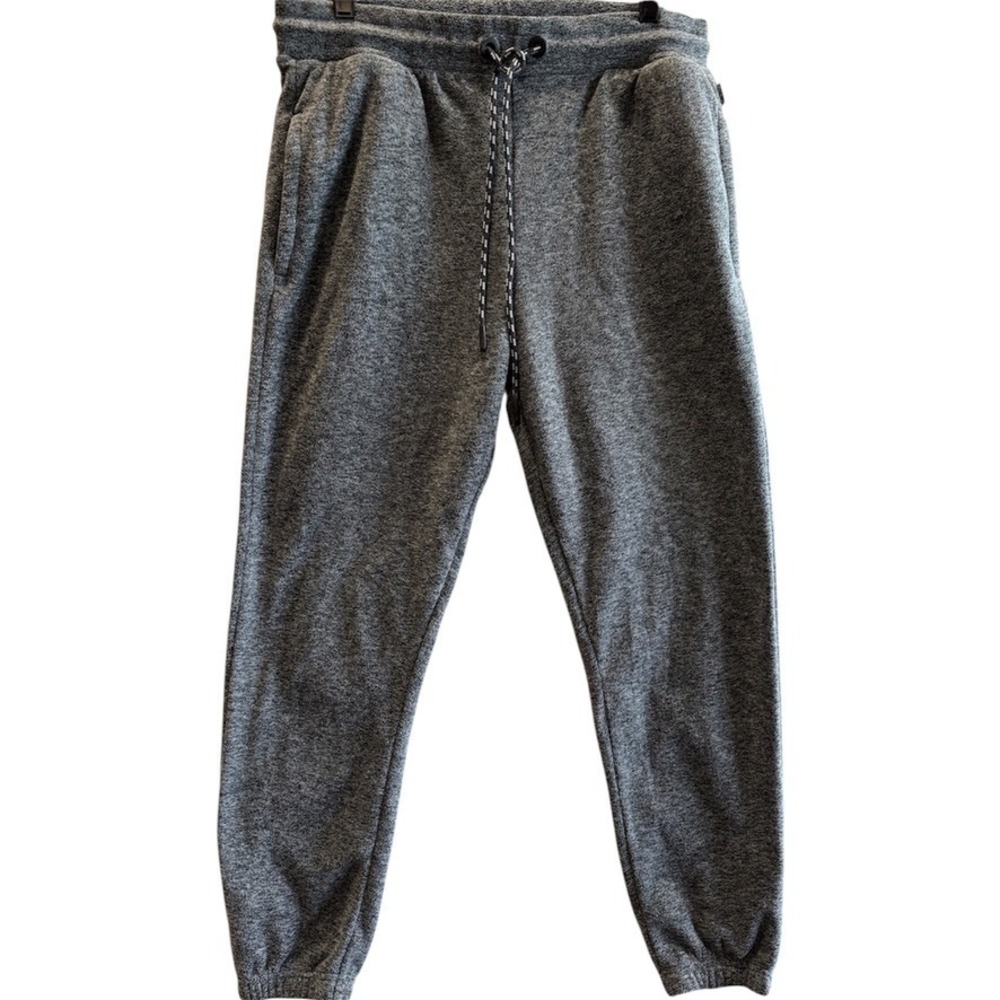 Eddie Bauer Fleece Joggers Mens M Gray Elastic Drawstring Sweatpants D3159589